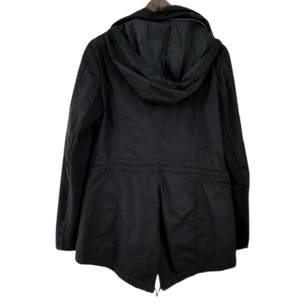 Bcbgeneration Black Zip Up Raincoat Hidden Hood. - image 2